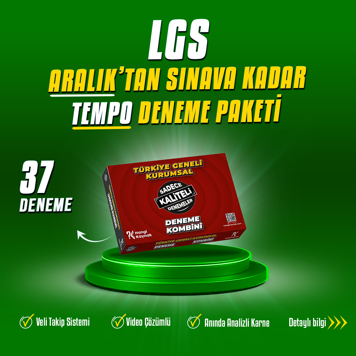 2026 LGS ARALIK'TAN SINAVA KADAR TEMPO DENEME PAKETİ