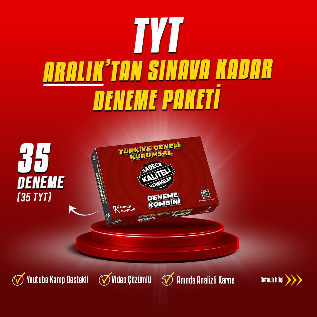 2026 TYT ARALIK'TAN SINAVA KADAR DENEME PAKETİ 2026 TYT ARALIK'TAN SINAVA KADAR DENEME PAKETİ