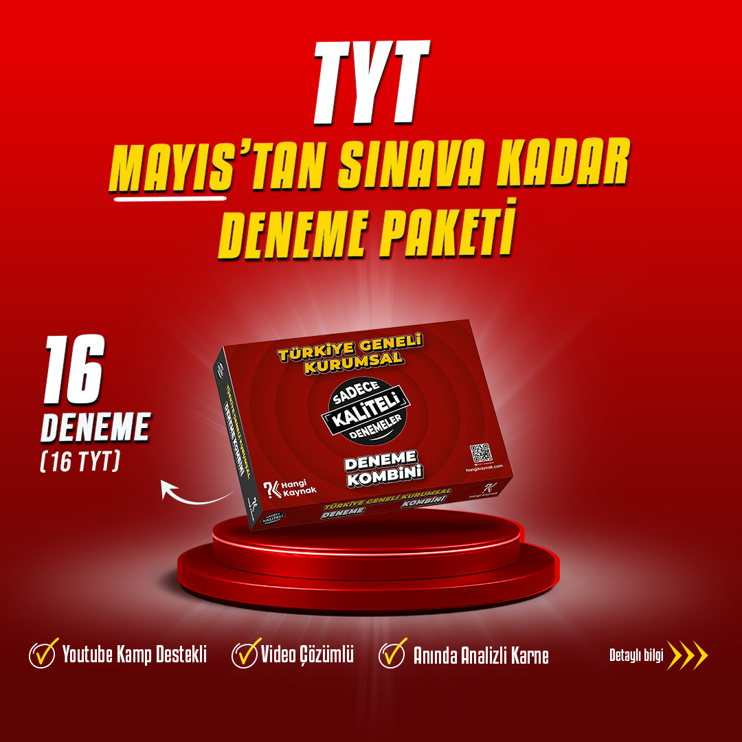 2026 TYT MAYIS'TAN SINAVA KADAR DENEME PAKETİ