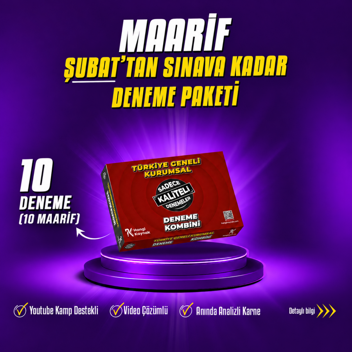 2027 YKS ŞUBAT'TAN SINAVA KADAR MAARİF DENEME PAKETİ