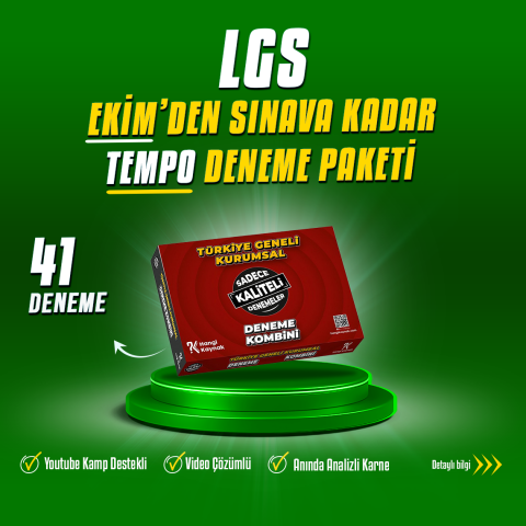 2026 LGS EKİM'DEN SINAVA KADAR TEMPO DENEME PAKETİ
