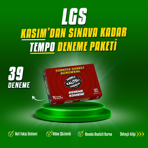 2026 LGS KASIM'DAN SINAVA KADAR TEMPO DENEME PAKETİ