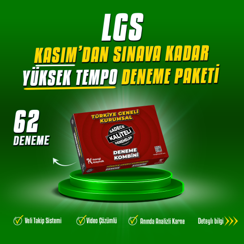2026 LGS KASIM'DAN SINAVA KADAR YÜKSEK TEMPO DENEME PAKETİ