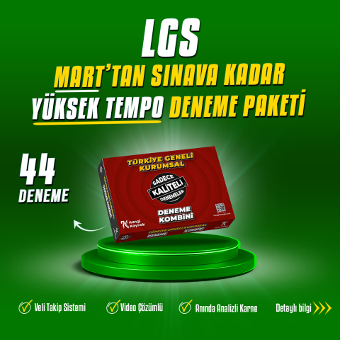 2026 LGS MART'TAN SINAVA KADAR YÜKSEK TEMPO DENEME PAKETİ