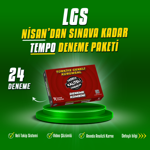 2026 LGS NİSAN'DAN SINAVA KADAR TEMPO DENEME PAKETİ