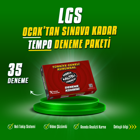 2026 LGS OCAK'TAN SINAVA KADAR TEMPO DENEME PAKETİ