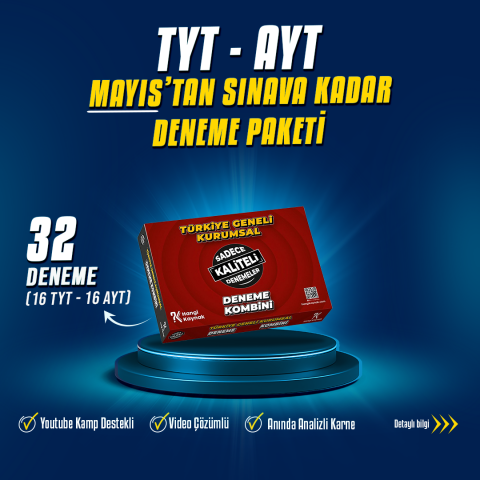 2026 YKS MAYIS'TAN SINAVA KADAR DENEME PAKETİ