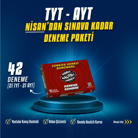 2026 YKS NİSAN'DAN SINAVA KADAR DENEME PAKETİ