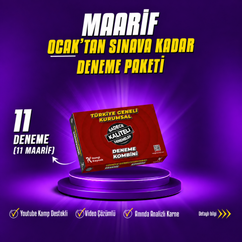 2027 YKS OCAK'TAN SINAVA KADAR MAARİF DENEME PAKETİ