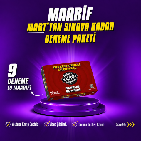 2027 YKS MART'TAN SINAVA KADAR MAARİF DENEME PAKETİ