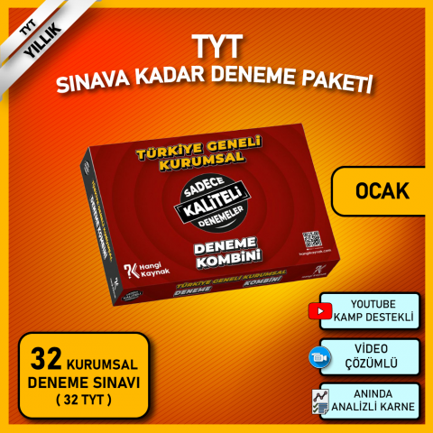 TYT KURUMSAL DENEME PAKETİ (OCAKTAN SINAVA KADAR)