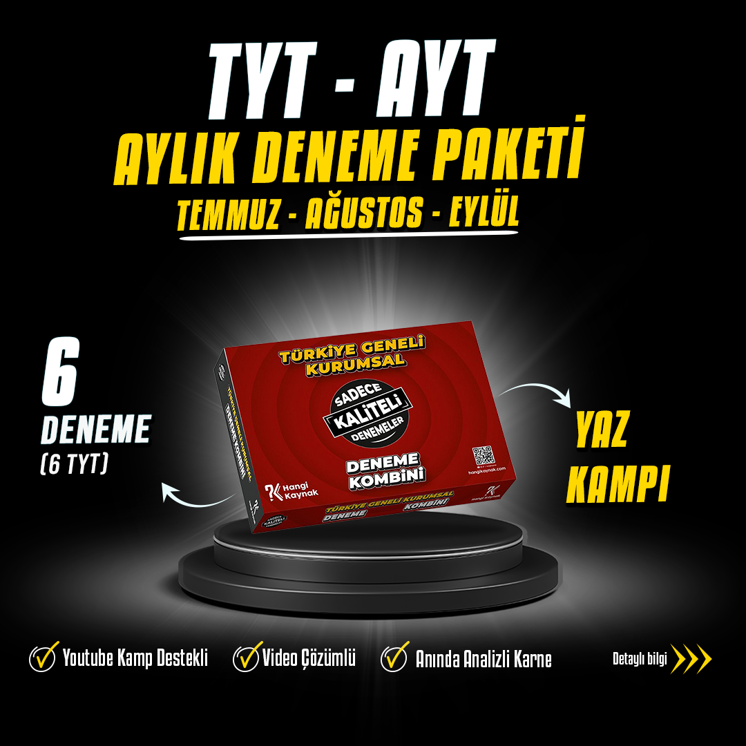 2026 YKS YAZ AYLIK DENEME PAKETİ 2026 YKS YAZ AYLIK DENEME PAKETİ